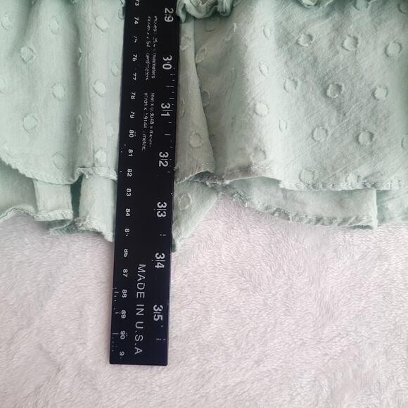 Altar'd State Sz M Mint Green Vilette Dress Boho Back Lace Up Swiss Dots Ruffles - Picture 8 of 8